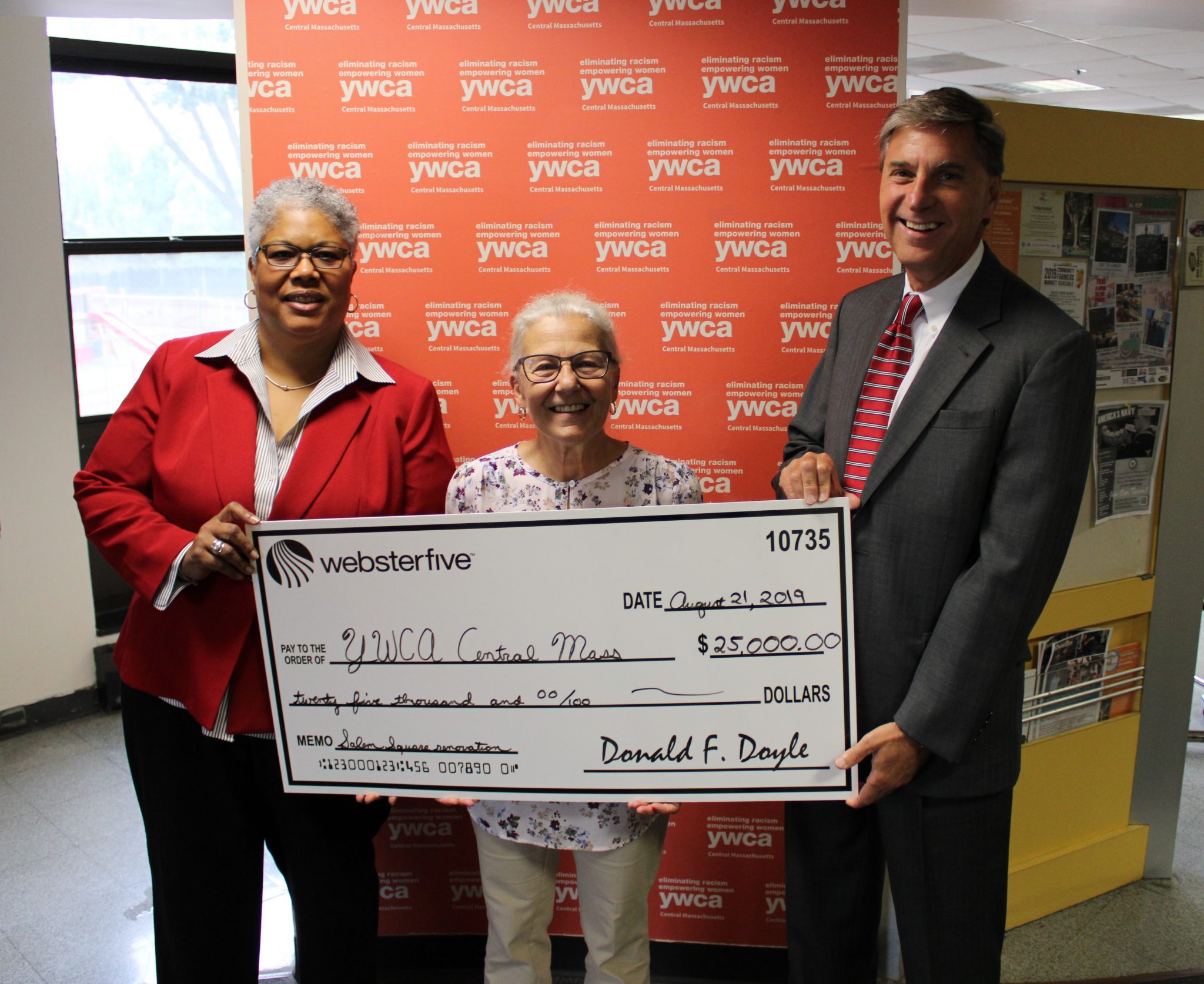 Donation to the YWCA Central Massachusetts Webster Five